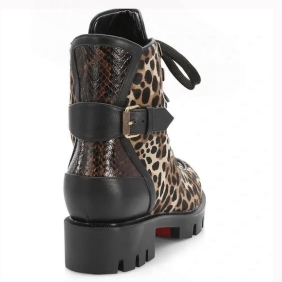 Christian lauboutin cheeta print  combat boots - Picture 5 of 6